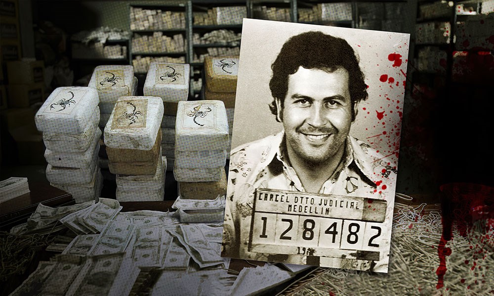 Behang met Pablo Escobar-thema