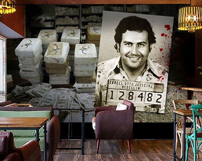 Behang met Pablo Escobar-thema