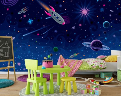 Space Look Behang voor de kinderkamer
