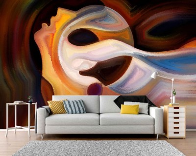 Abstractie Canvas Tekening Behang