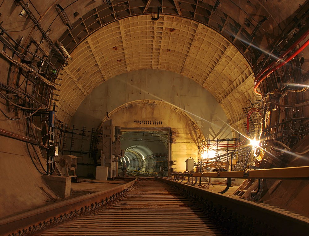3D Metro Tunnel Landschapsbehang