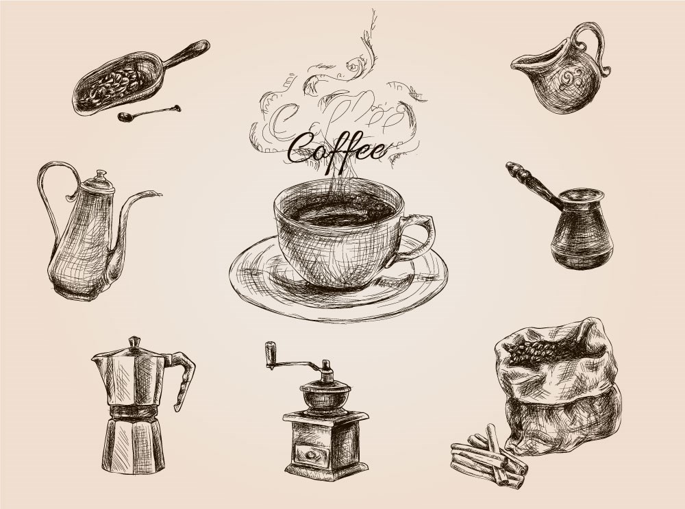 Cafe-achtergrond met koffiethema