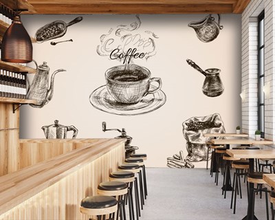 Cafe-achtergrond met koffiethema
