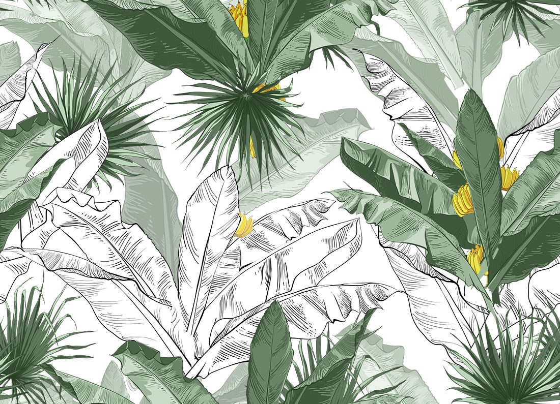 Bananenblad Tropische Plant Behang