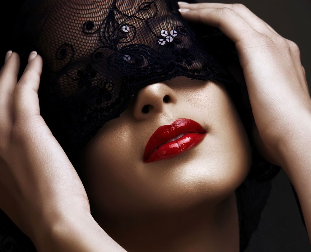 Rood lippenstift vrouw schoonheid centrum behang