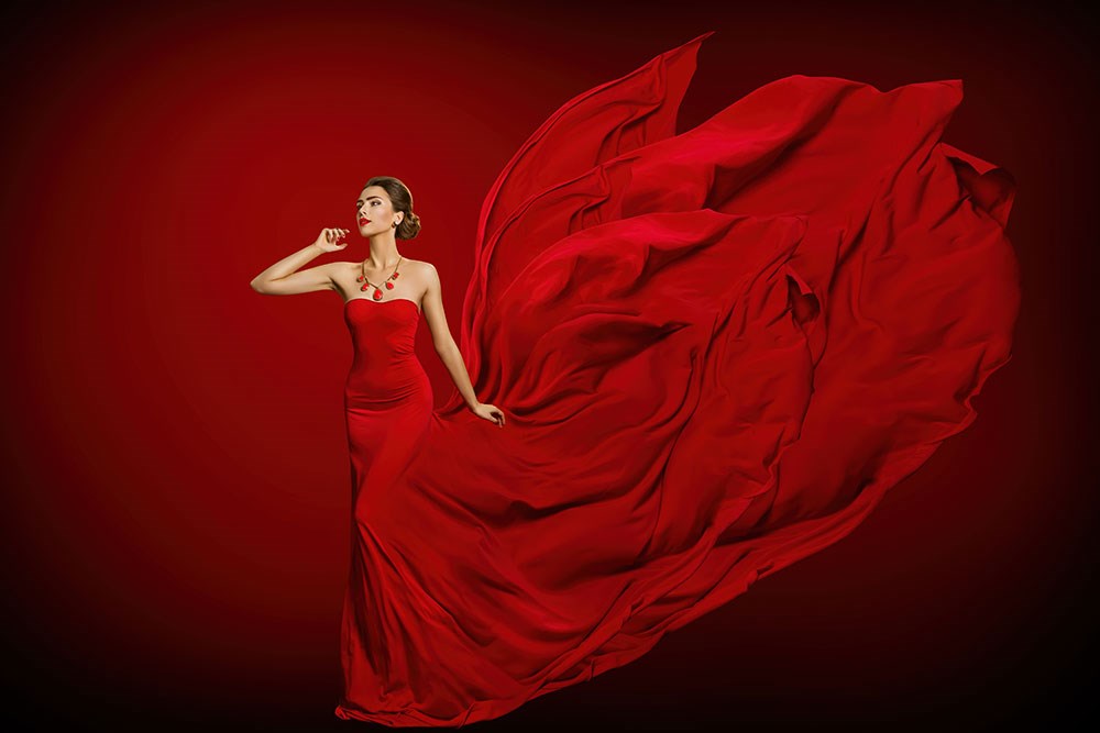 Red Dress Lady Behang Model