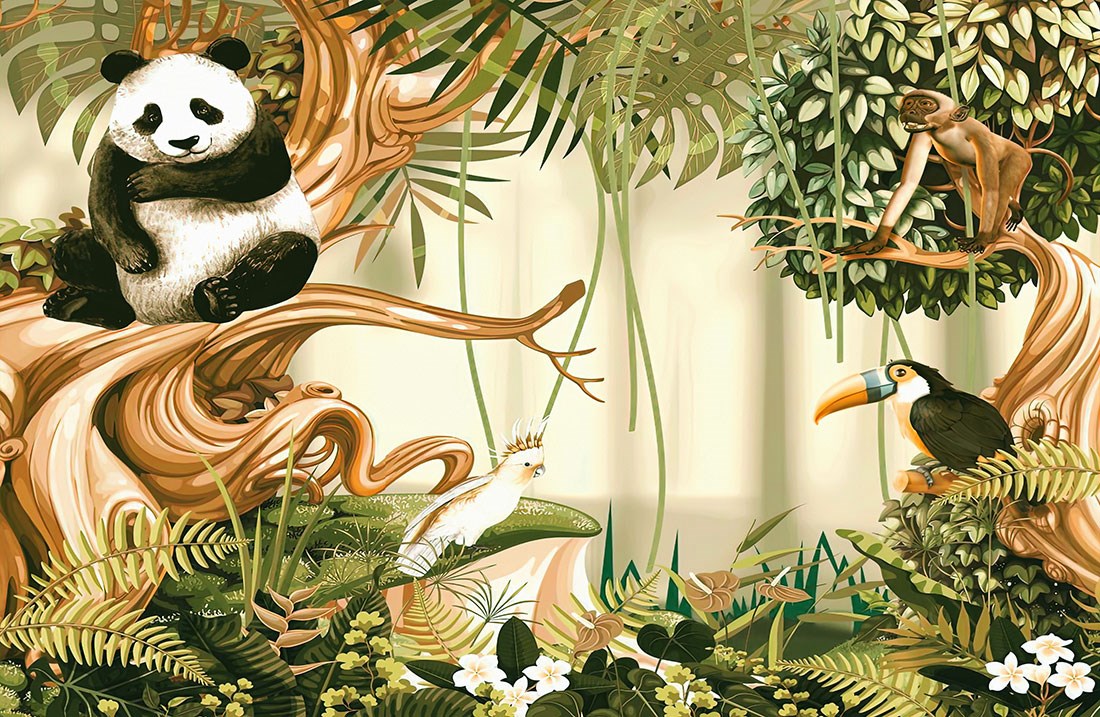 Schattig Panda Babykamer Behang