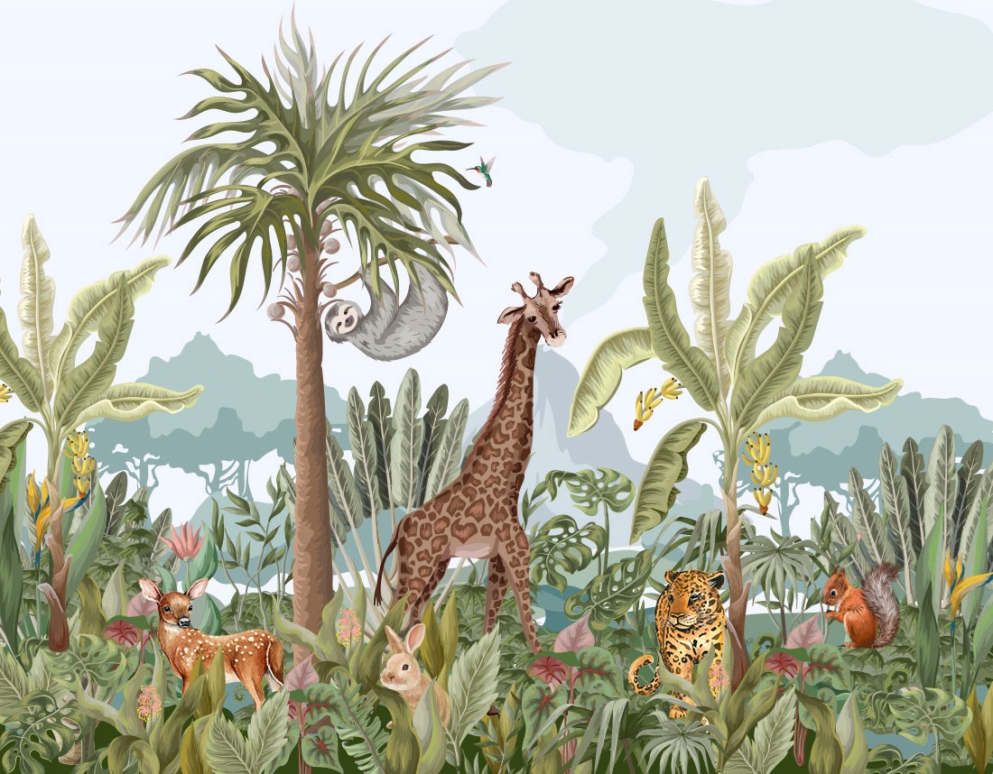 Giraffe thema-safari behang