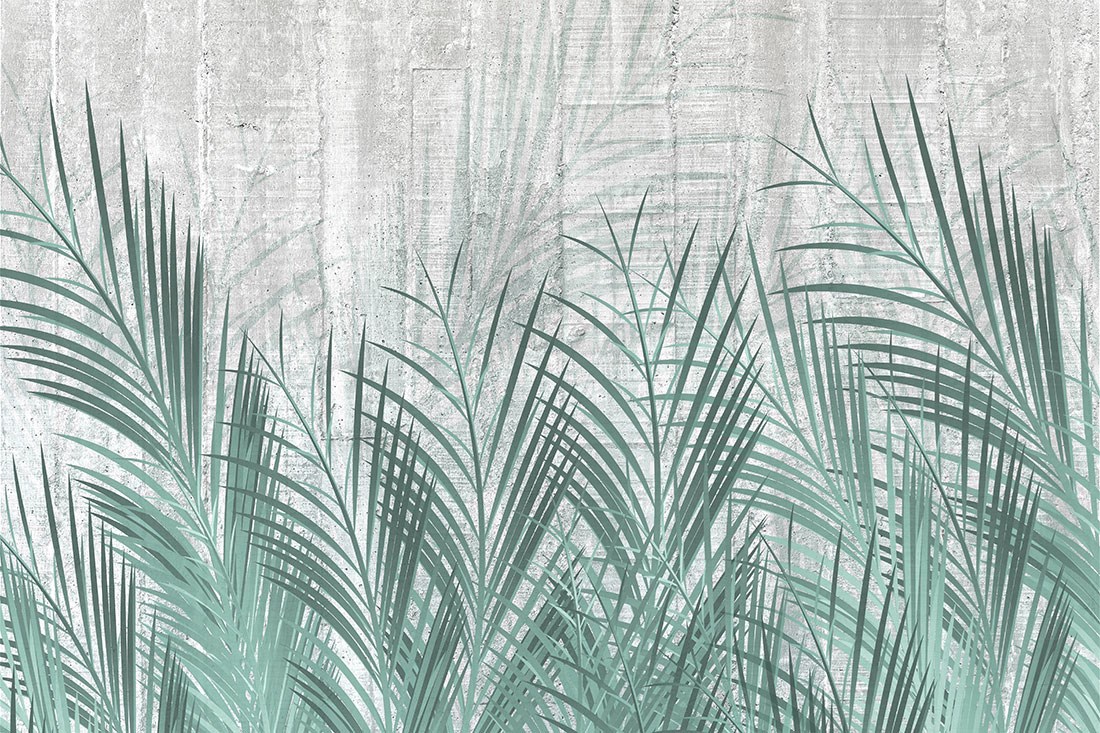 groen palmblad behang