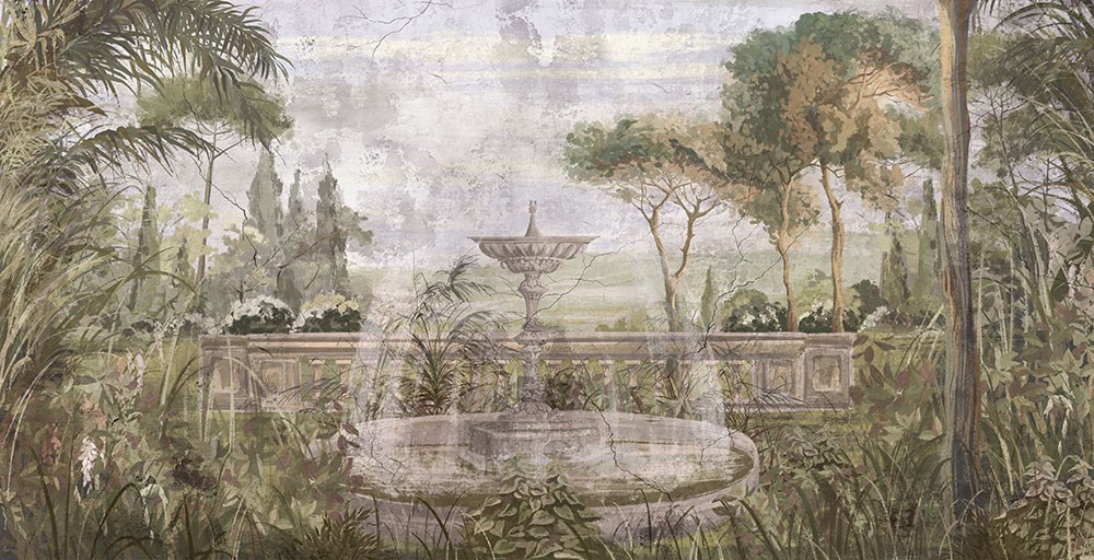 fontein tuin thema behang