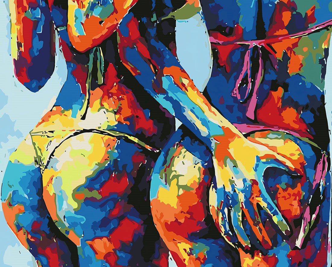 geschilderd vrouwelijk lichaam themabehang