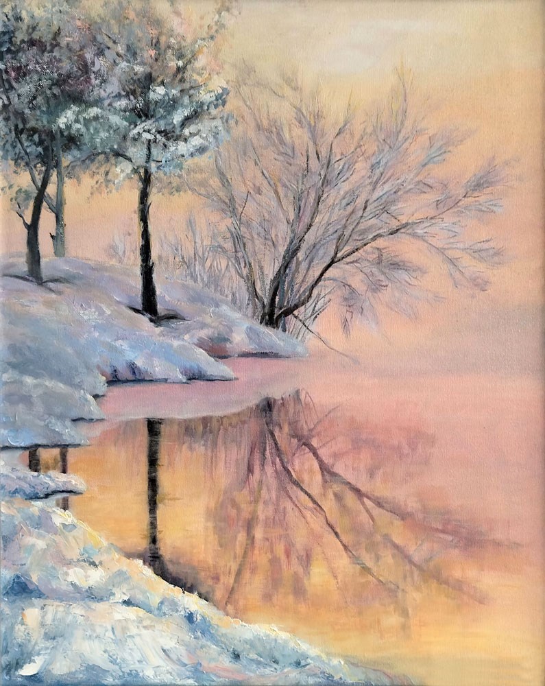 winterlandschap canvas muurschildering