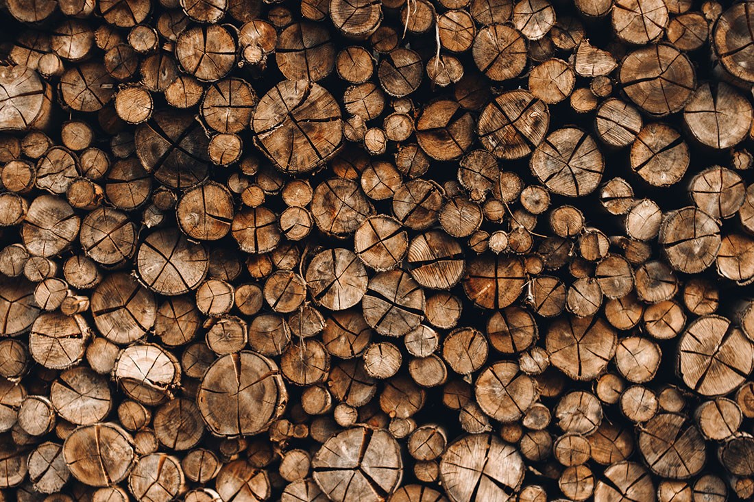houten log foto behang