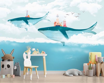 babykamer walvis foto behang