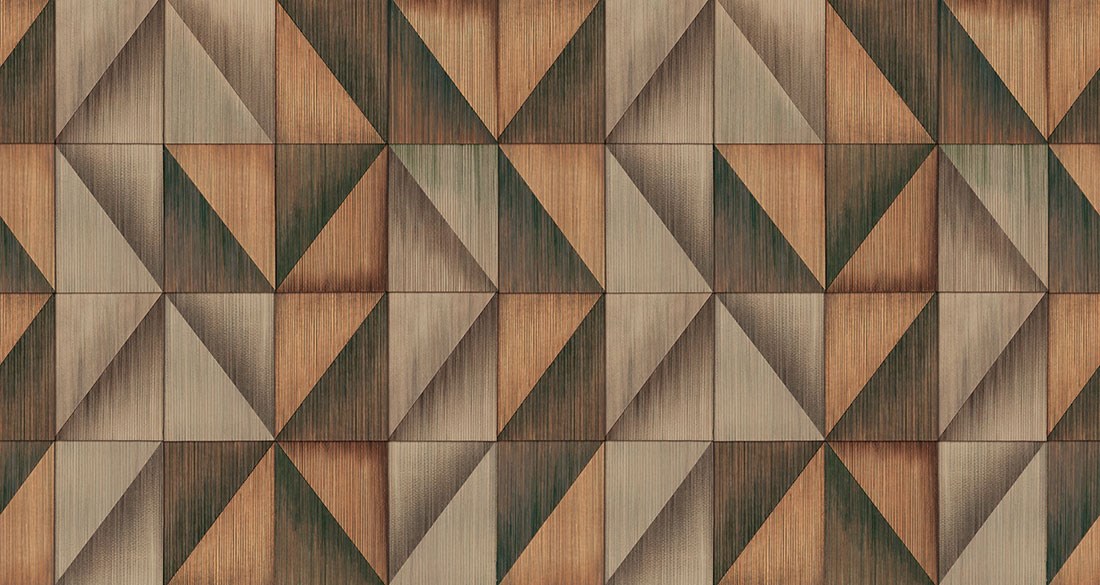 behang met patroon op houten vloer