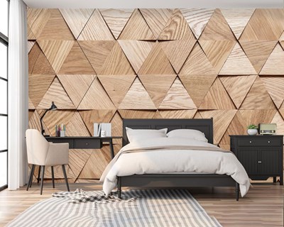 driehoekige houten vloer behang