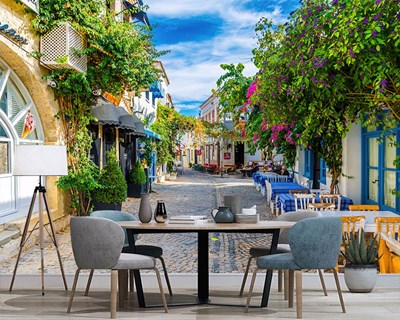 alacati straatbeeld behang