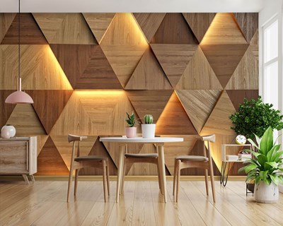 driehoekige houten achtergrond behang