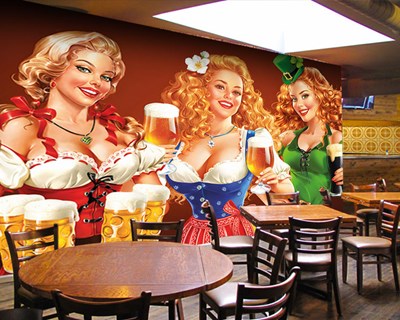 pubs drinken vrouwen thema muurschildering