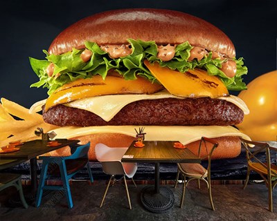 hamburger afbeelding muurschildering ontwerp