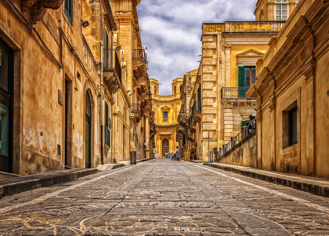 Italië Sicilië straatbeeld behang