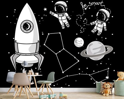space shuttle en astronaut thema behang