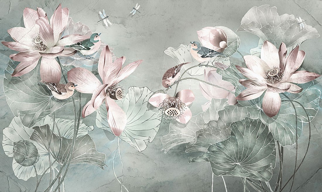 Bloemen en Vogels Themabehang