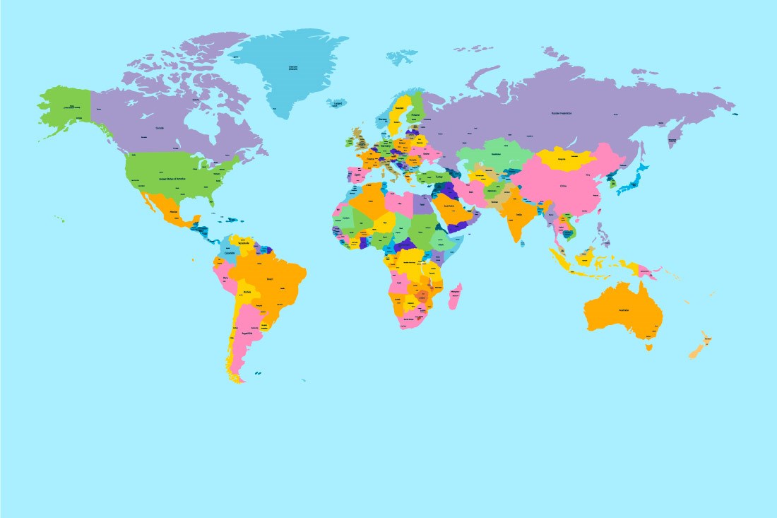 Kleurrijke wereldkaart achtergronden