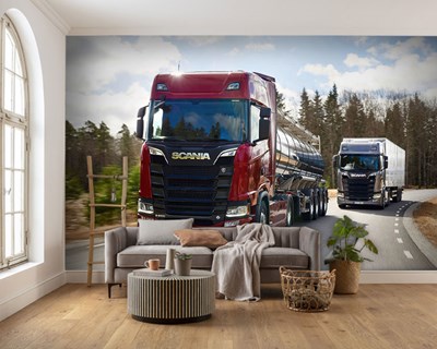 Scania Vrachtwagen Geïllustreerd Behang 