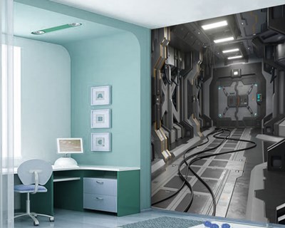 Space Shuttle Muur Kijk Behang