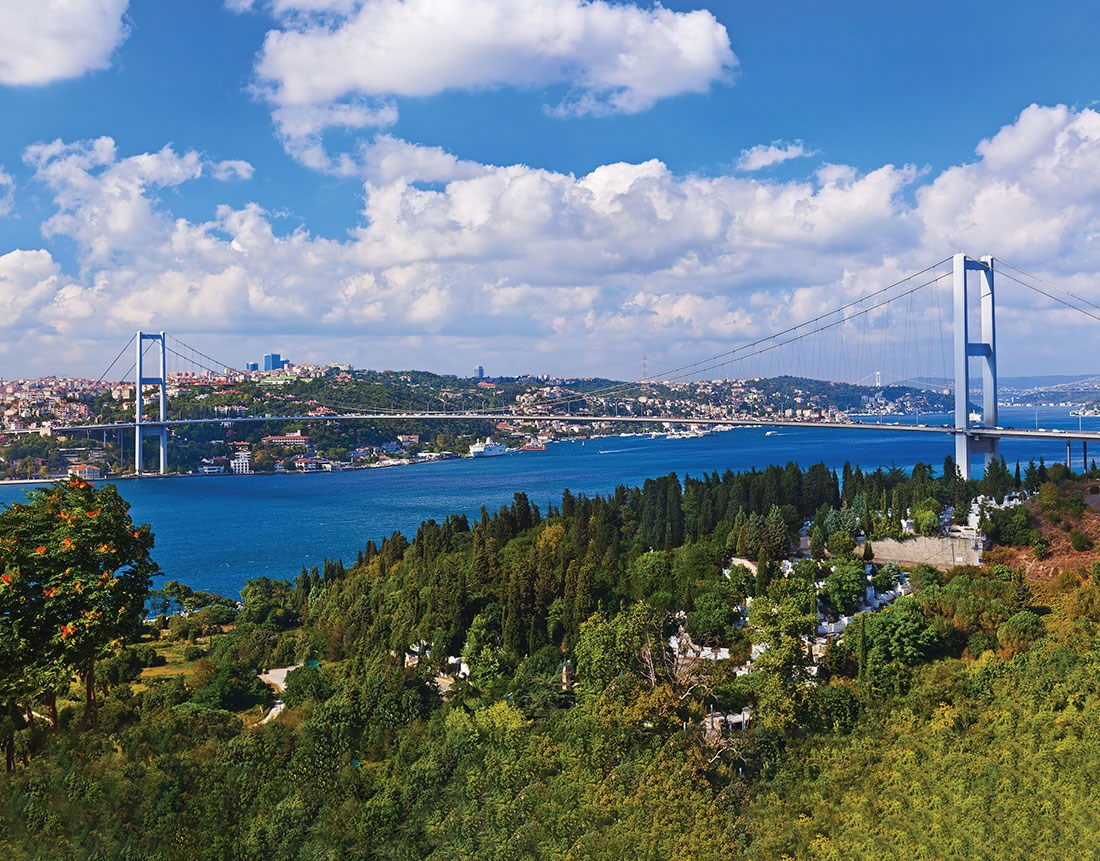 Bosporus en Brug Uitzicht Behang