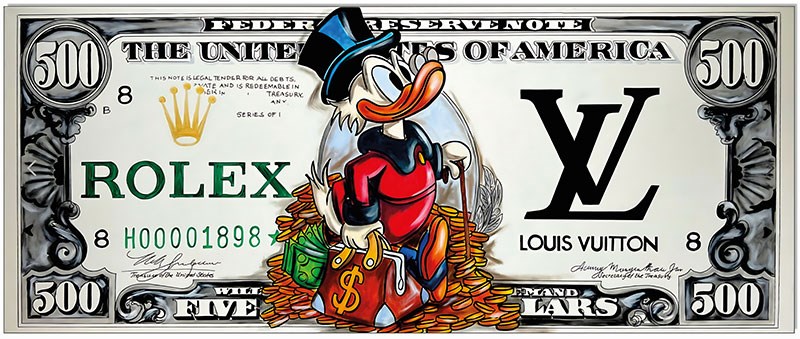 Donald Duck Geïllustreerd dollar Behang