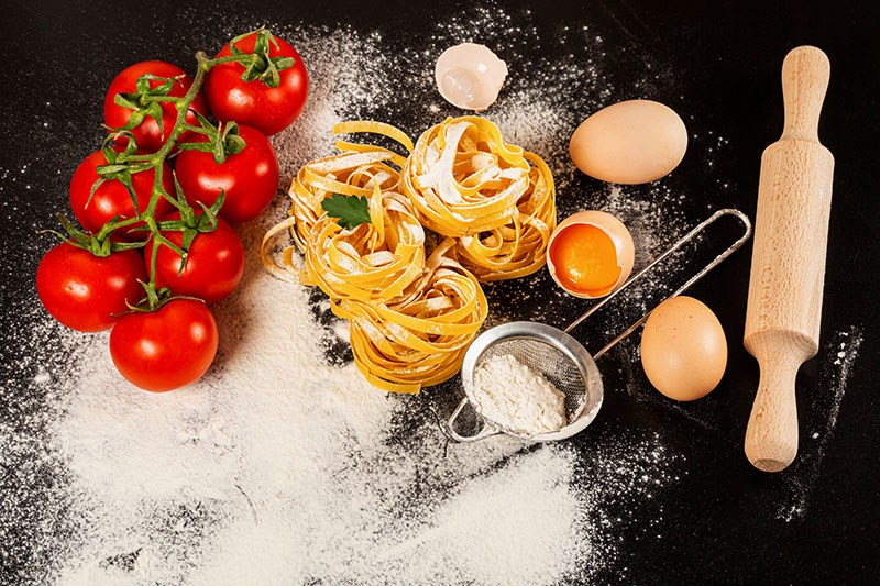 Pasta-ingrediënten Thema-Behang