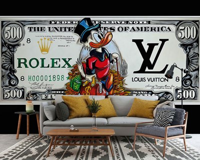 Donald Duck Geïllustreerd dollar Behang