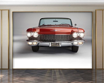 Rood Cadillac Auto Geïllustreerd Behang