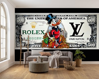 Donald Duck Geïllustreerd dollar Behang