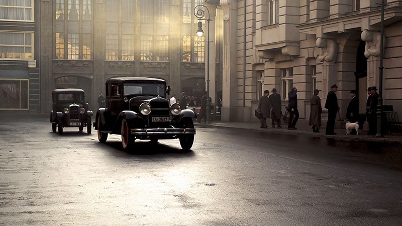 Vintage en klassieke auto geïllustreerd behang