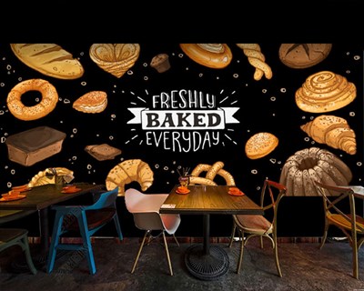 Gebak en bakkerij themabehang