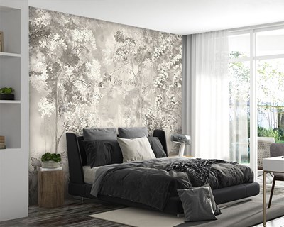Artistiek boslandschap behang 