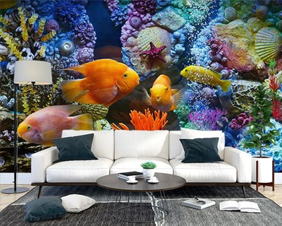 Aquarium Op zoek Behang