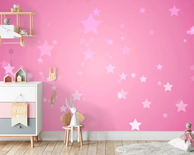 Sterren Roze Babykamer Behang 