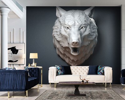 Wolf hoofd standbeeld behang