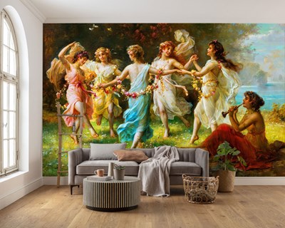 dansende vrouwen muurschildering