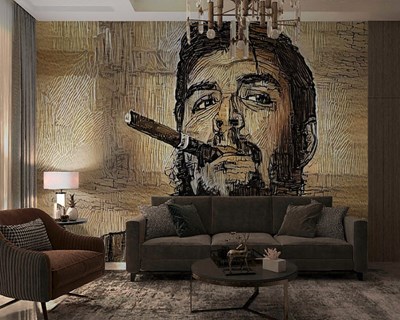 Ernesto Che Guevara geïllustreerd behang