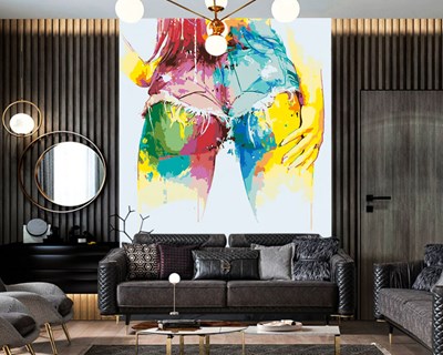vrouw hip canvas schilderij behang
