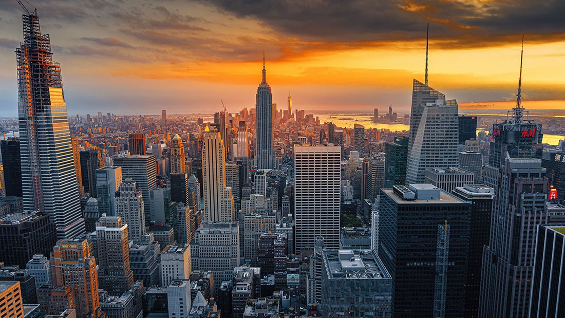 behang met uitzicht op de stad New York