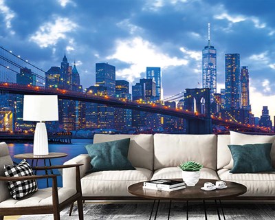 Brooklyn Bridge geïllustreerd behang