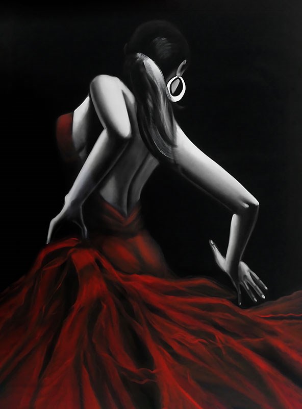 vrouw dansen tango behang