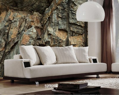 Steile rotswand geïllustreerd behang