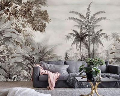 Artistiek Bos Geïllustreerd Behang